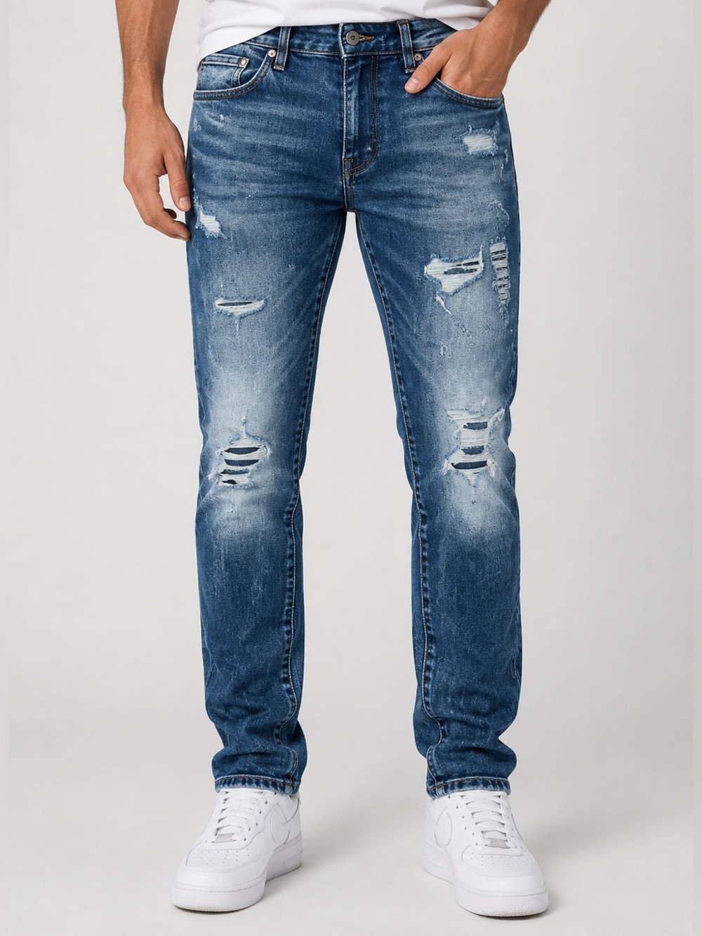 American Eagle Outfitters Slim Flex Blue Jeans 29/32 NWT Distressed Denim Men's